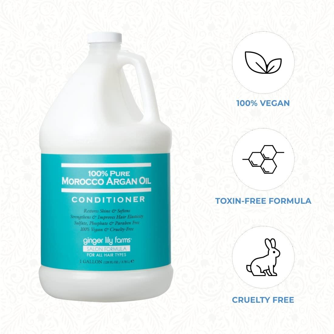 image:imageGinger Lily Farms Salon Formula 100 Pure Morocco Argan Oil Conditioner for All Hair Types 100 Vegan amp CrueltyFree 1 Gallon 128 Fl Oz Pack of 1 Refill128 Ounce Pack of 1