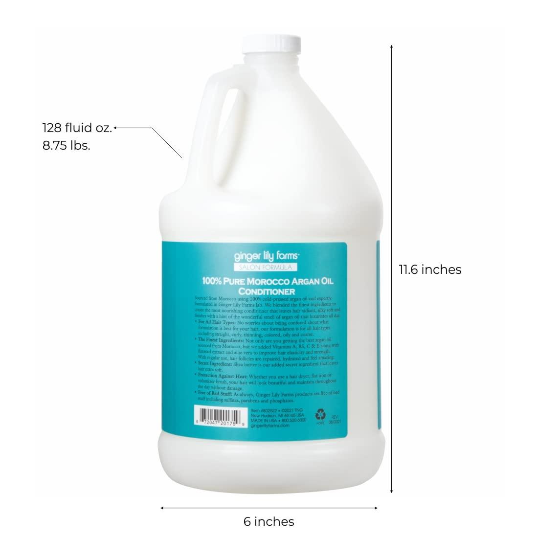 image:imageGinger Lily Farms Salon Formula 100 Pure Morocco Argan Oil Conditioner for All Hair Types 100 Vegan amp CrueltyFree 1 Gallon 128 Fl Oz Pack of 1 Refill128 Ounce Pack of 1