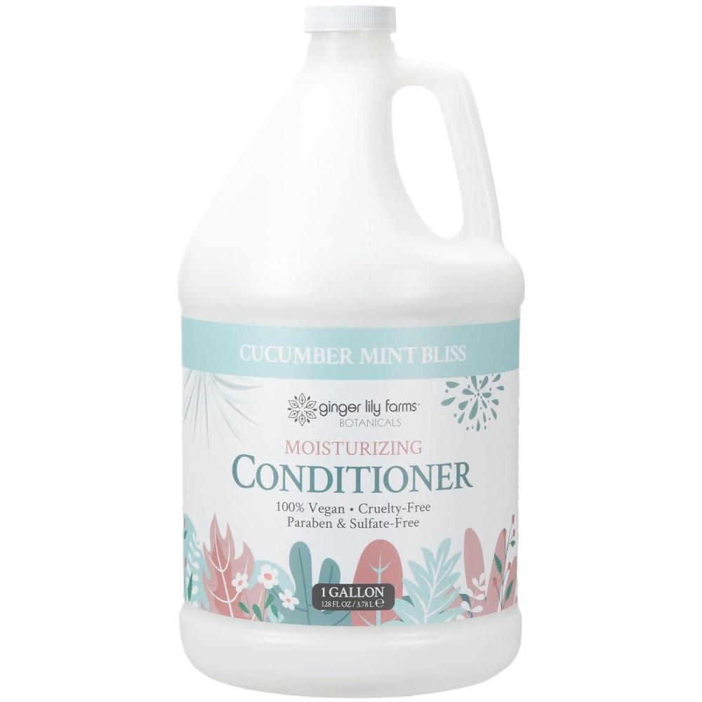 image:imageGinger Lily Farms Botanicals Moisturizing Conditioner for Dry Hair Island Tranquility 100 Vegan amp CrueltyFree Green Tea Lemongrass Scent 1 Gallon Refill Pack of 4Cucumber Mint Bliss