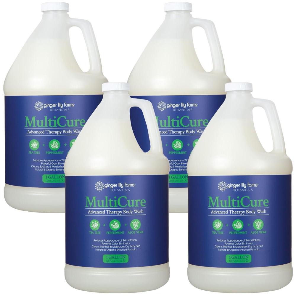 image:imageGinger Lily Farms Botanicals MultiCure Advanced Therapy Body Wash with Tea Tree Oil Peppermint and Aloe Vera 100 Vegan amp CrueltyFree 1 Gallon 128 fl oz Refill128 Fl Oz Pack of 4