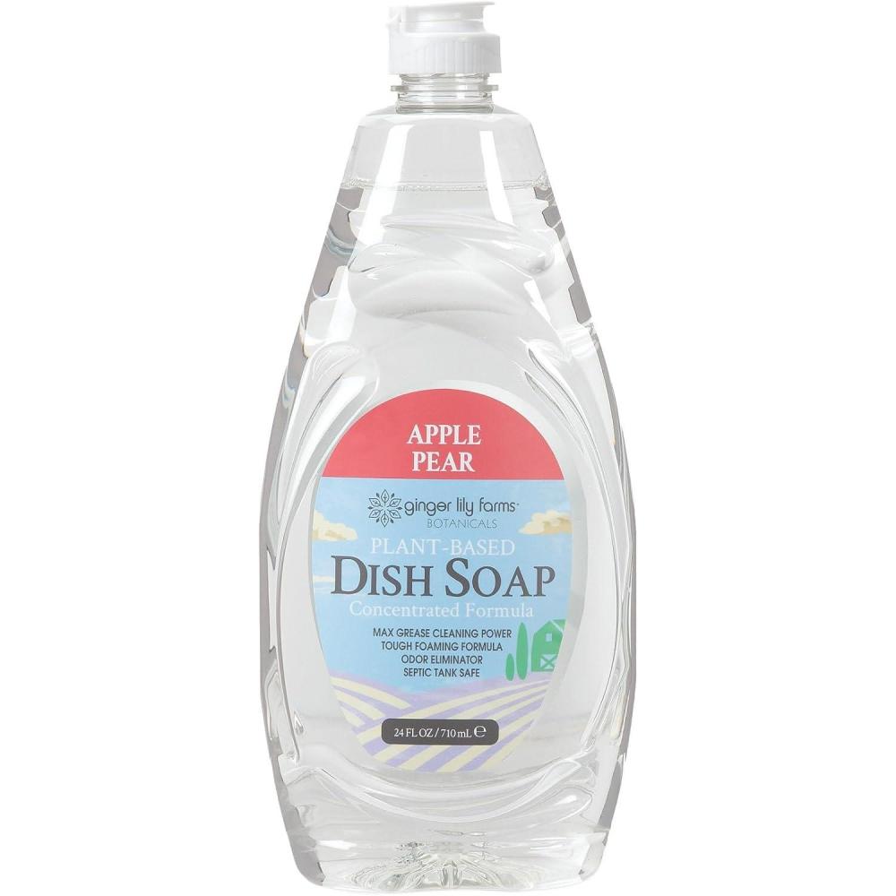 image:imageGinger Lily Farms Botanicals PlantBased Liquid Dish Soap Concentrated Formula with Max Grease Cleaning Power CrueltyFree Basil Scent 1 Gallon Refill 128 Fl Oz Pack of 4Apple Pear
