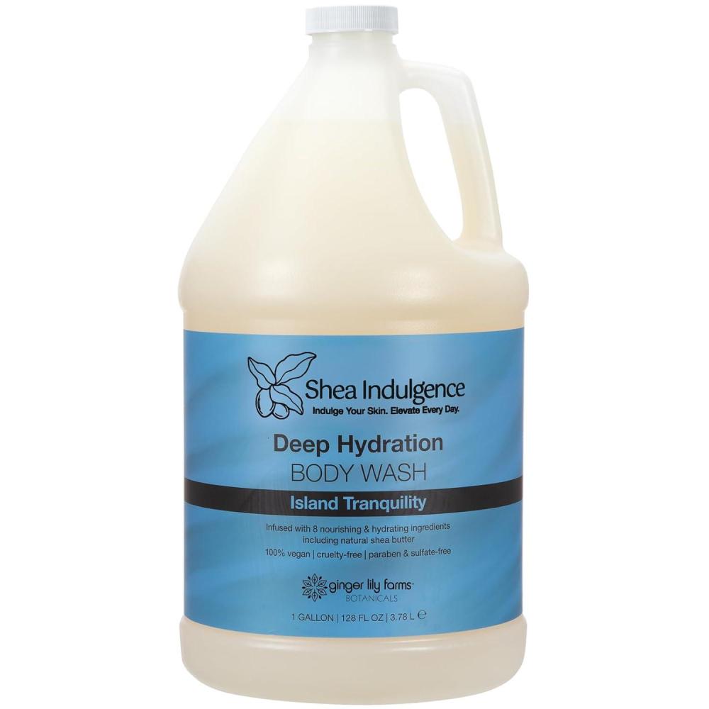 image:imageGinger Lily Farms Botanicals Shea Indulgence Deep Hydration Body Wash 100 Vegan amp CrueltyFree FragranceFree 1 Gallon 128 fl oz RefillIsland Tranquility