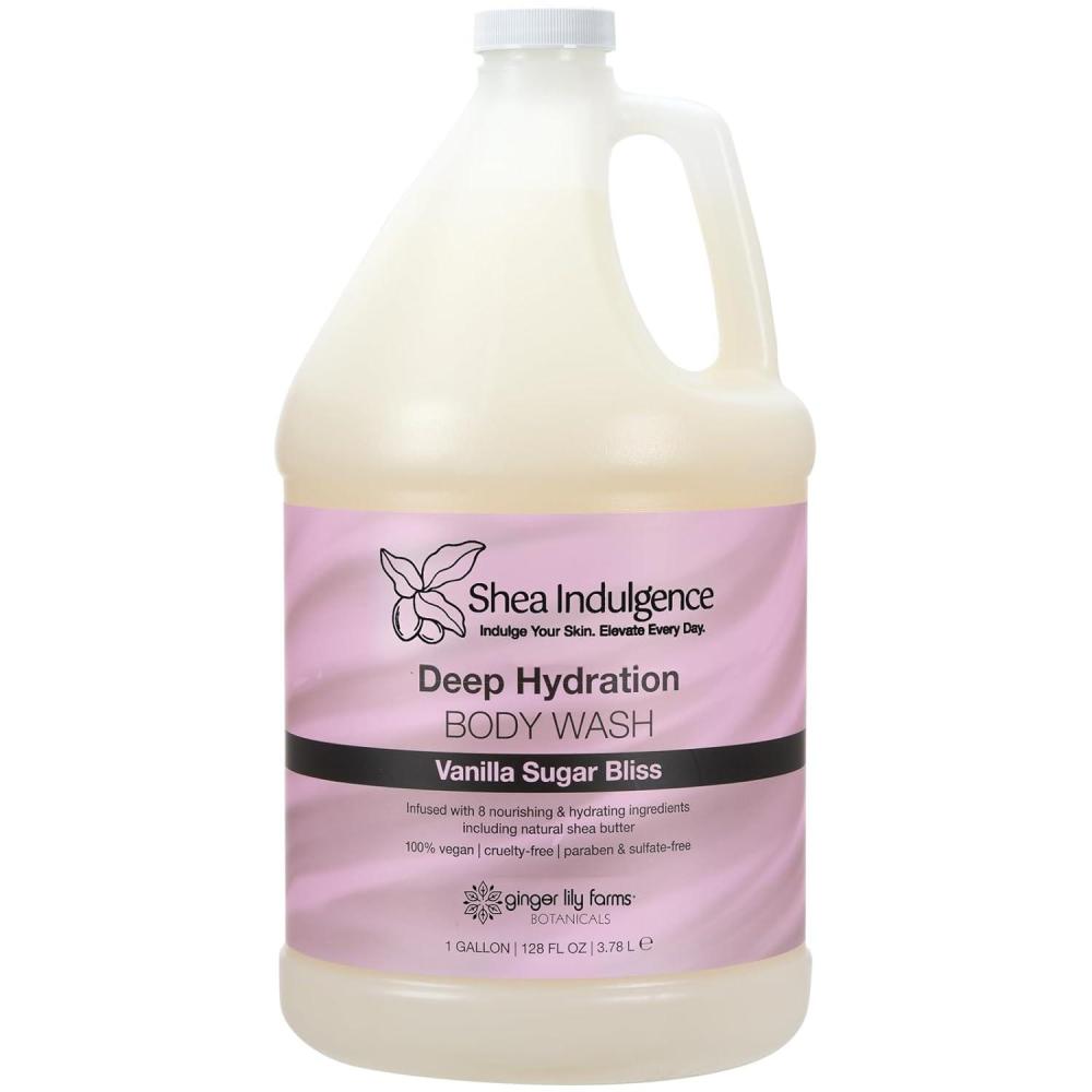 image:imageGinger Lily Farms Botanicals Shea Indulgence Deep Hydration Body Wash 100 Vegan amp CrueltyFree FragranceFree 1 Gallon 128 fl oz RefillVanilla Sugar Bliss