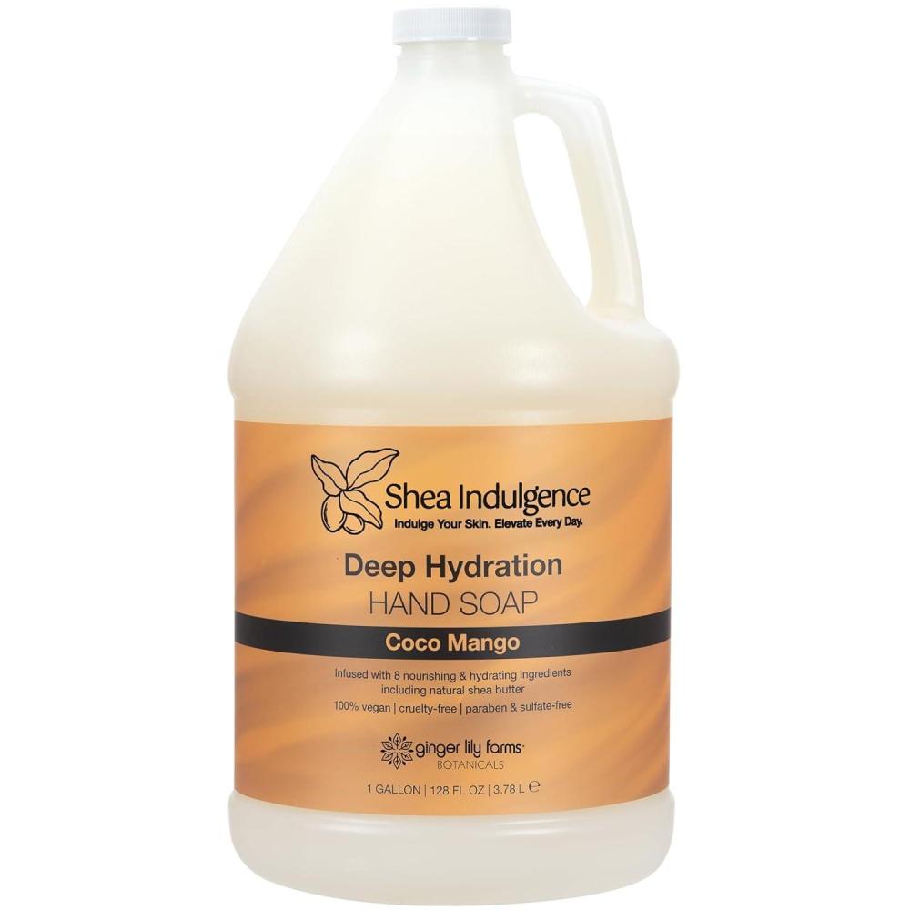 image:imageGinger Lily Farms Botanicals Shea Indulgence Deep Hydration Liquid Hand Soap Refill 100 Vegan amp CrueltyFree Vanilla Sugar Bliss Scent 1 Gallon 128 fl ozCoco Mango