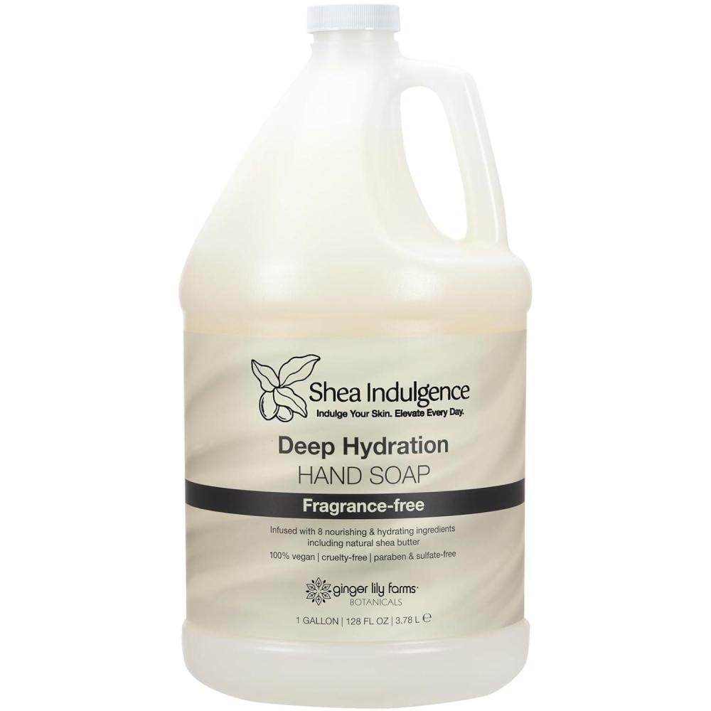 image:imageGinger Lily Farms Botanicals Shea Indulgence Deep Hydration Liquid Hand Soap Refill 100 Vegan amp CrueltyFree Vanilla Sugar Bliss Scent 1 Gallon 128 fl ozFragrance Free