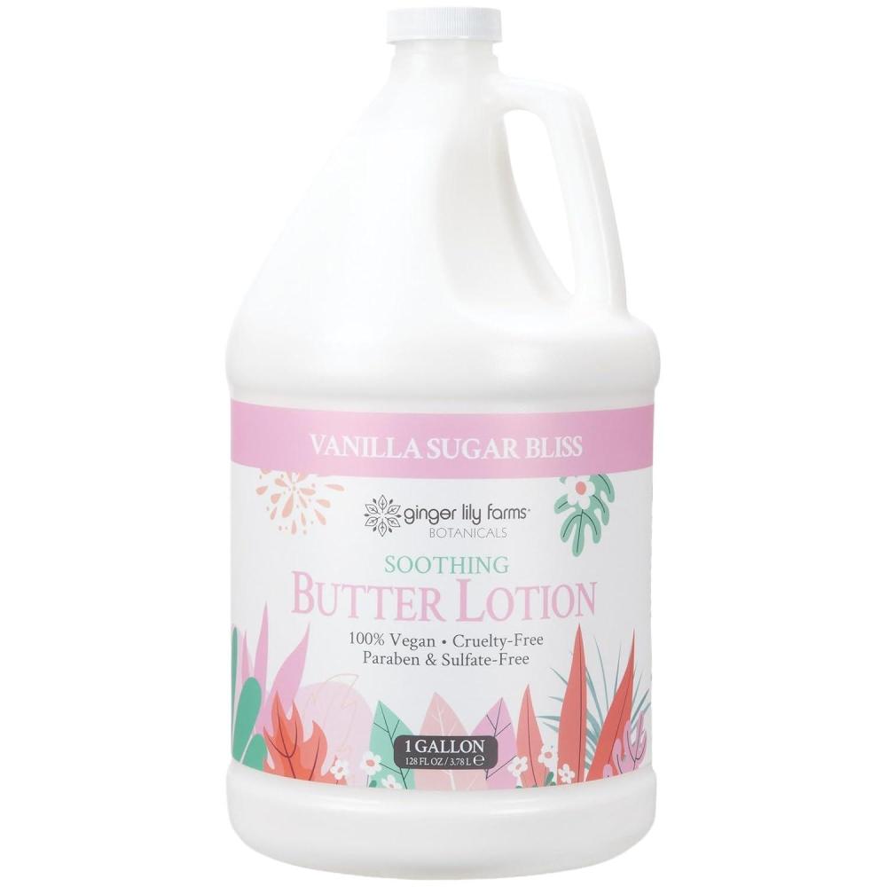 image:imageGinger Lily Farms Botanicals Soothing Butter Lotion for Dry Sensitive Skin 100 Vegan amp CrueltyFree Fragrance Free 1 Gallon 128 fl oz Refill pack of 1Vanilla Sugar Bliss