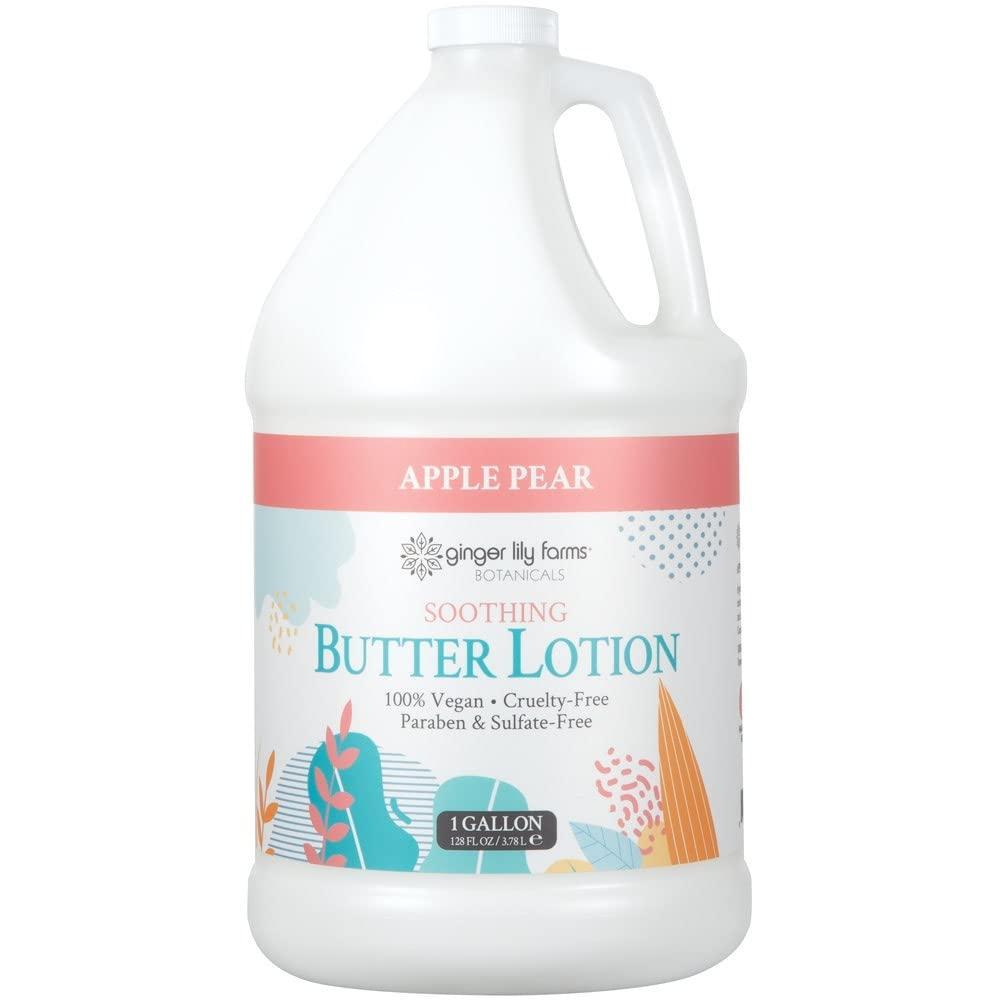 image:imageGinger Lily Farms Botanicals Soothing Butter Lotion for Dry Sensitive Skin 100 Vegan amp CrueltyFree Fragrance Free 1 Gallon 128 fl oz Refill pack of 1Apple Pear
