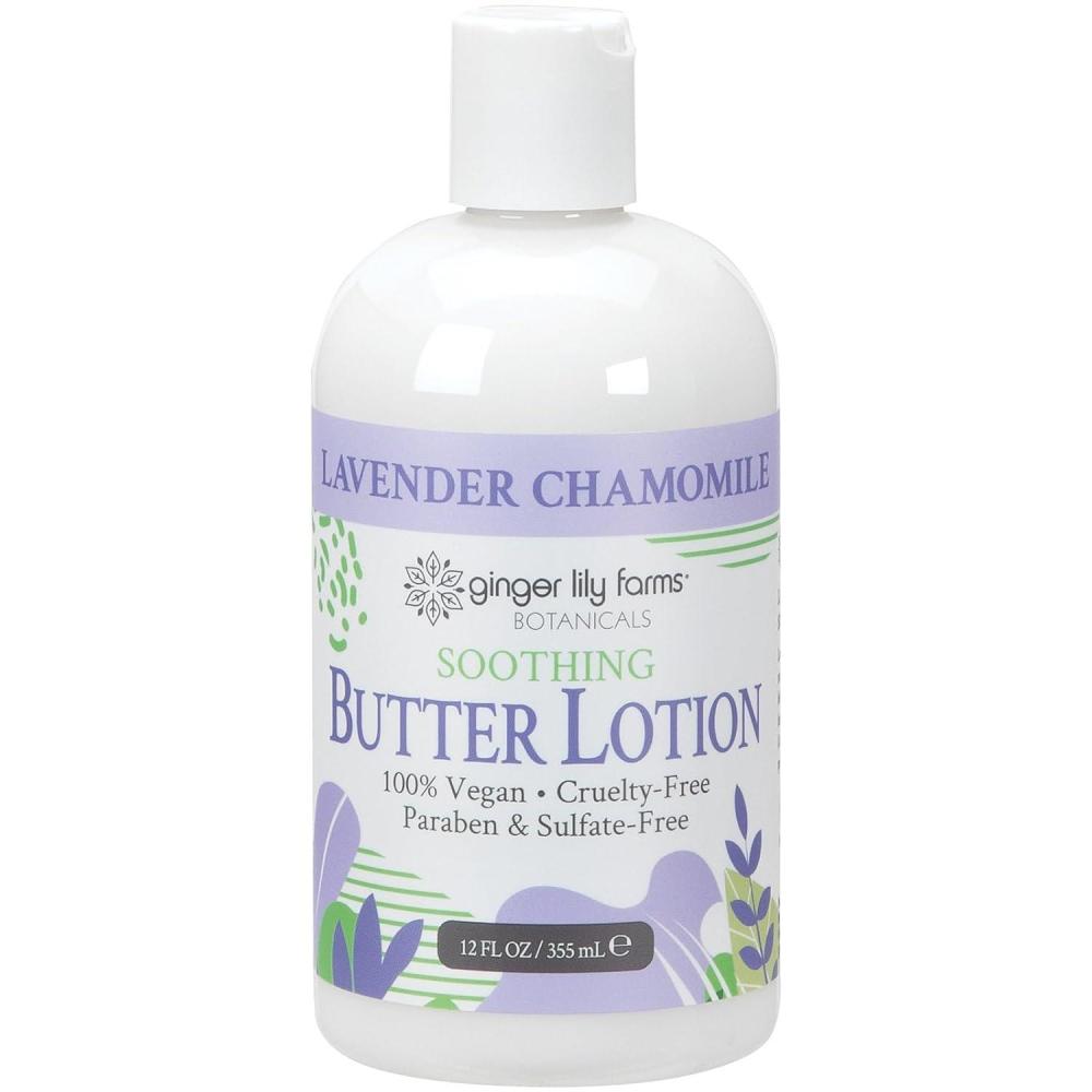 image:imageGinger Lily Farms Botanicals Soothing Butter Lotion for Dry Sensitive Skin 100 Vegan amp CrueltyFree Fragrance Free 1 Gallon 128 fl oz Refill pack of 1Lavender Chamomile