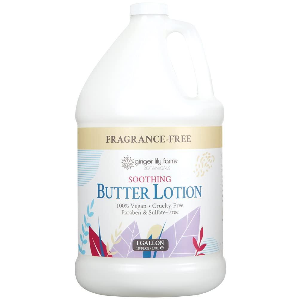 image:imageGinger Lily Farms Botanicals Soothing Butter Lotion for Dry Sensitive Skin 100 Vegan amp CrueltyFree Fragrance Free 1 Gallon 128 fl oz Refill pack of 1Fragrance Free