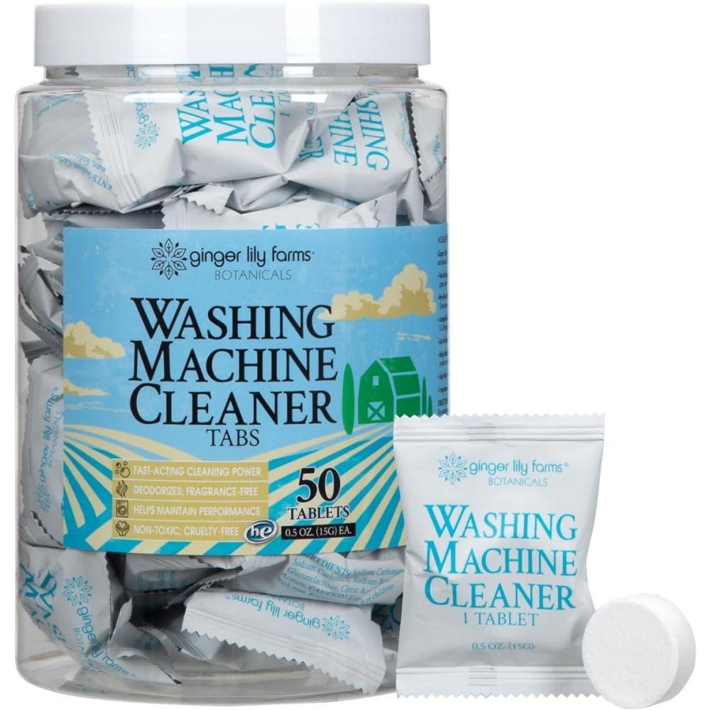 image:imageGinger Lily Farms Botanicals Washing Machine Cleaner Tabs Deep Cleaning Tablets for HE Front Load amp Top Load Washers FragranceFree 50Count