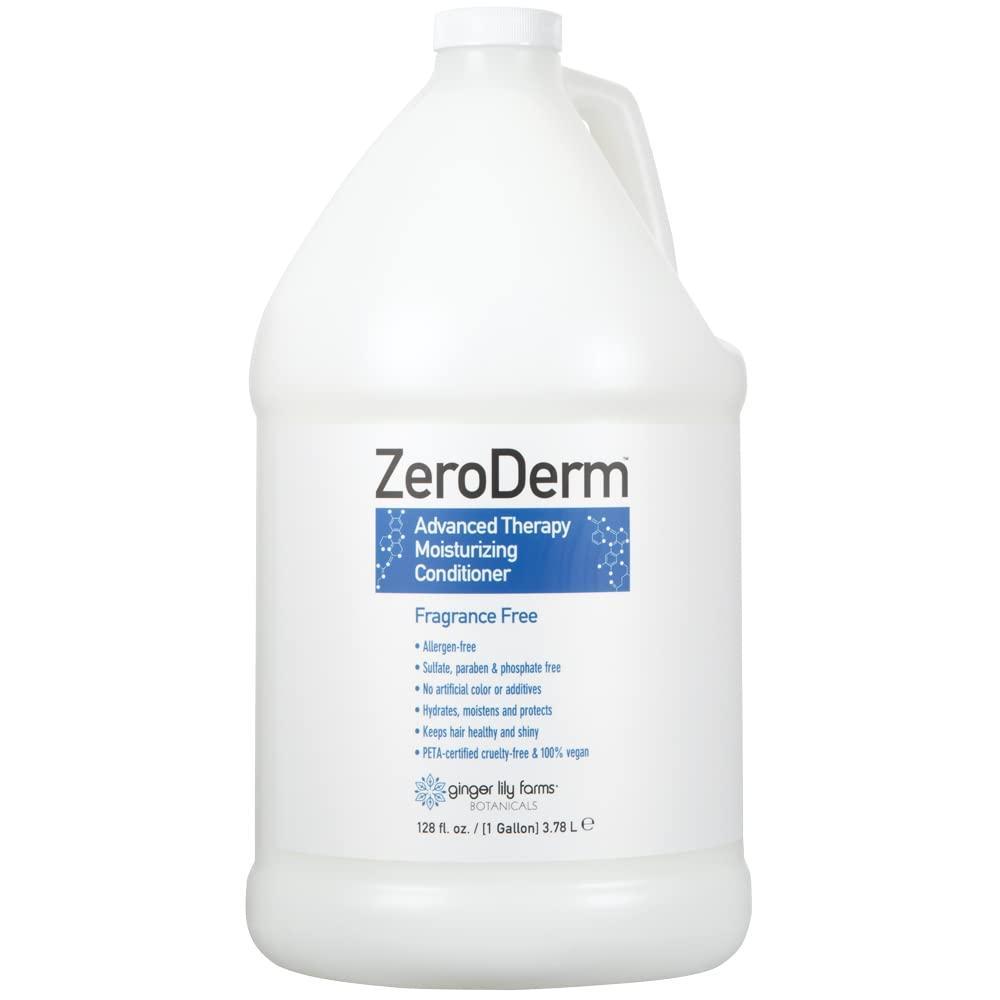 image:imageGinger Lily Farms Botanicals ZeroDerm Advanced Therapy Moisturizing Conditioner for All Hair Types 100 Vegan CrueltyFree Fragrance Free 1 Gallon Refill Pack of White Unscented 4 Count Pack of 4128 Fl Oz Pack of 1