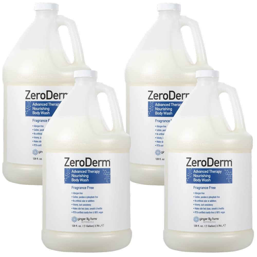 image:imageGinger Lily Farms Botanicals ZeroDerm Advanced Therapy Nourishing Body Wash 100 Vegan amp CrueltyFree Fragrance Free 1 Gallon Refill Pack of 4128 Fl Oz Pack of 4