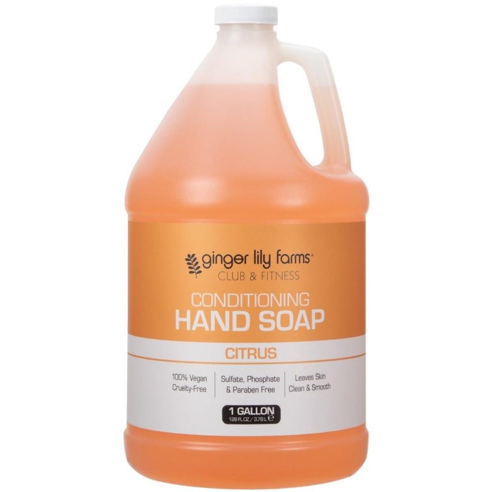 image:imageGinger Lily Farms Club amp Fitness Conditioning Liquid Hand Soap Refill 100 Vegan amp CrueltyFree Rain Water Scent 1 Gallon 128 fl ozCitrus