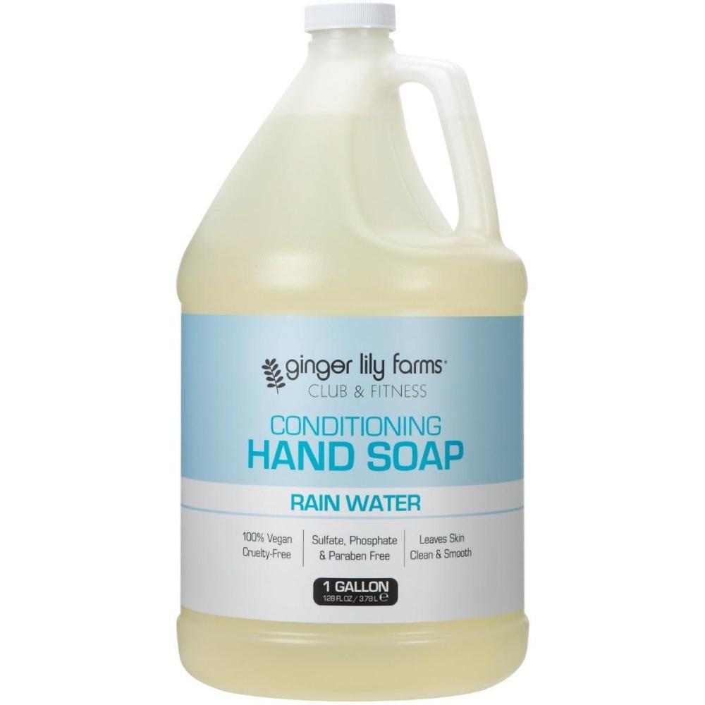 image:imageGinger Lily Farms Club amp Fitness Conditioning Liquid Hand Soap Refill 100 Vegan amp CrueltyFree Rain Water Scent 1 Gallon 128 fl ozRain Water