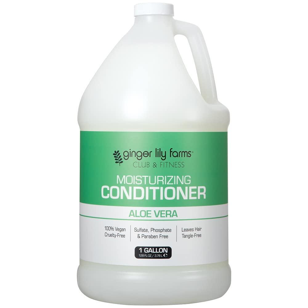 image:imageGinger Lily Farms Club amp Fitness Moisturizing Conditioner for Dry Hair 100 Vegan amp CrueltyFree Aloe Vera Scent 1 Gallon 128 fl oz Refill whiteAloe Vera