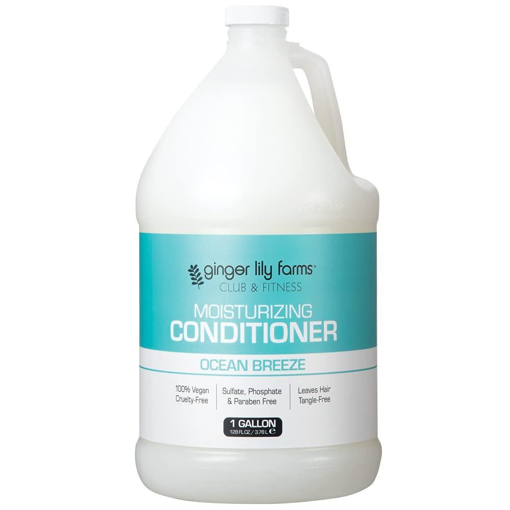 image:imageGinger Lily Farms Club amp Fitness Moisturizing Conditioner for Dry Hair 100 Vegan amp CrueltyFree Aloe Vera Scent 1 Gallon 128 fl oz Refill whiteOcean Breeze