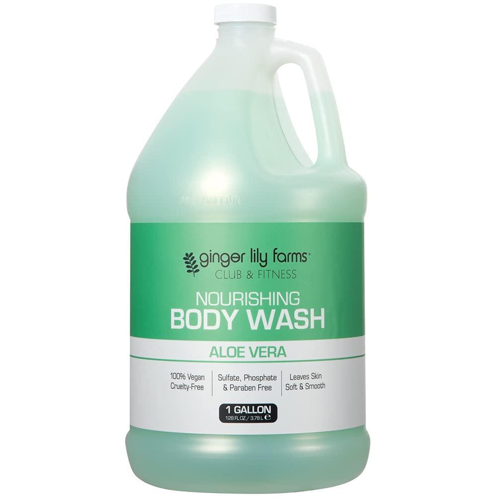 image:imageGinger Lily Farms Club amp Fitness Nourishing Body Wash 100 Vegan amp CrueltyFree Bath amp Shower Gel for Men and Women Citrus Scent 1 Gallon 128 fl oz RefillAloe Vera