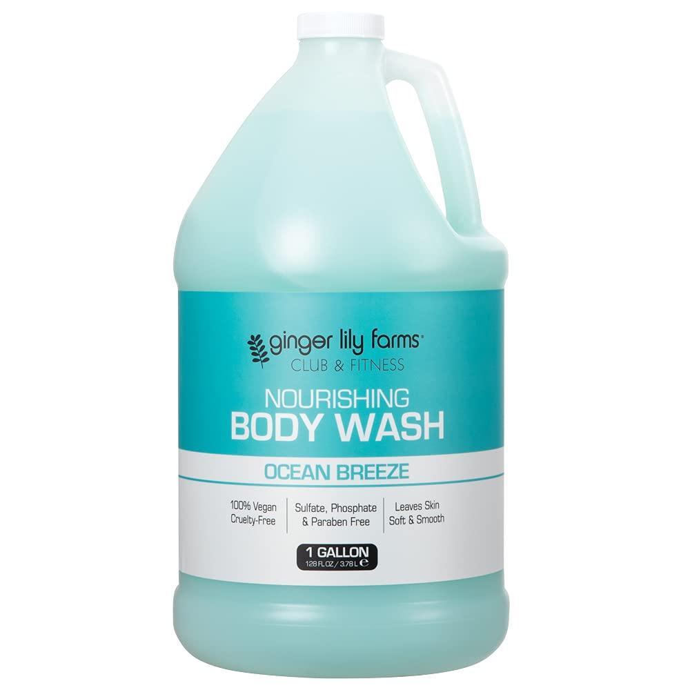 image:imageGinger Lily Farms Club amp Fitness Nourishing Body Wash 100 Vegan amp CrueltyFree Bath amp Shower Gel for Men and Women Citrus Scent 1 Gallon 128 fl oz RefillOcean Breeze