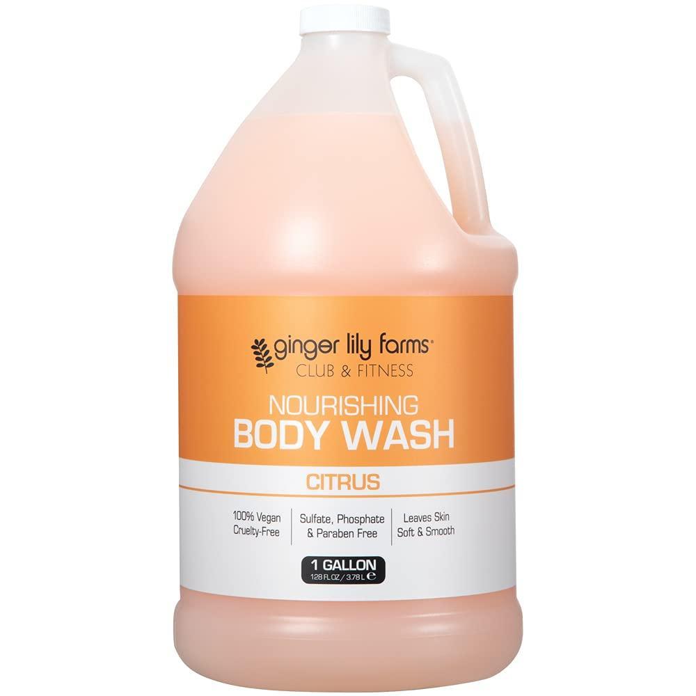 image:imageGinger Lily Farms Club amp Fitness Nourishing Body Wash 100 Vegan amp CrueltyFree Bath amp Shower Gel for Men and Women Citrus Scent 1 Gallon 128 fl oz RefillCitrus