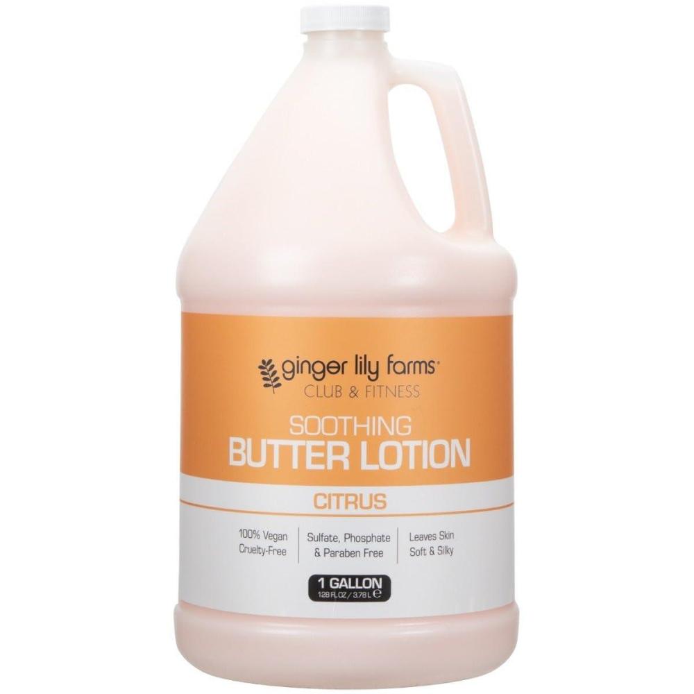 image:imageGinger Lily Farms Club amp Fitness Soothing Butter Lotion for Dry Skin 100 Vegan amp CrueltyFree Ocean Breeze Scent 1 Gallon 128 fl oz RefillCitrus
