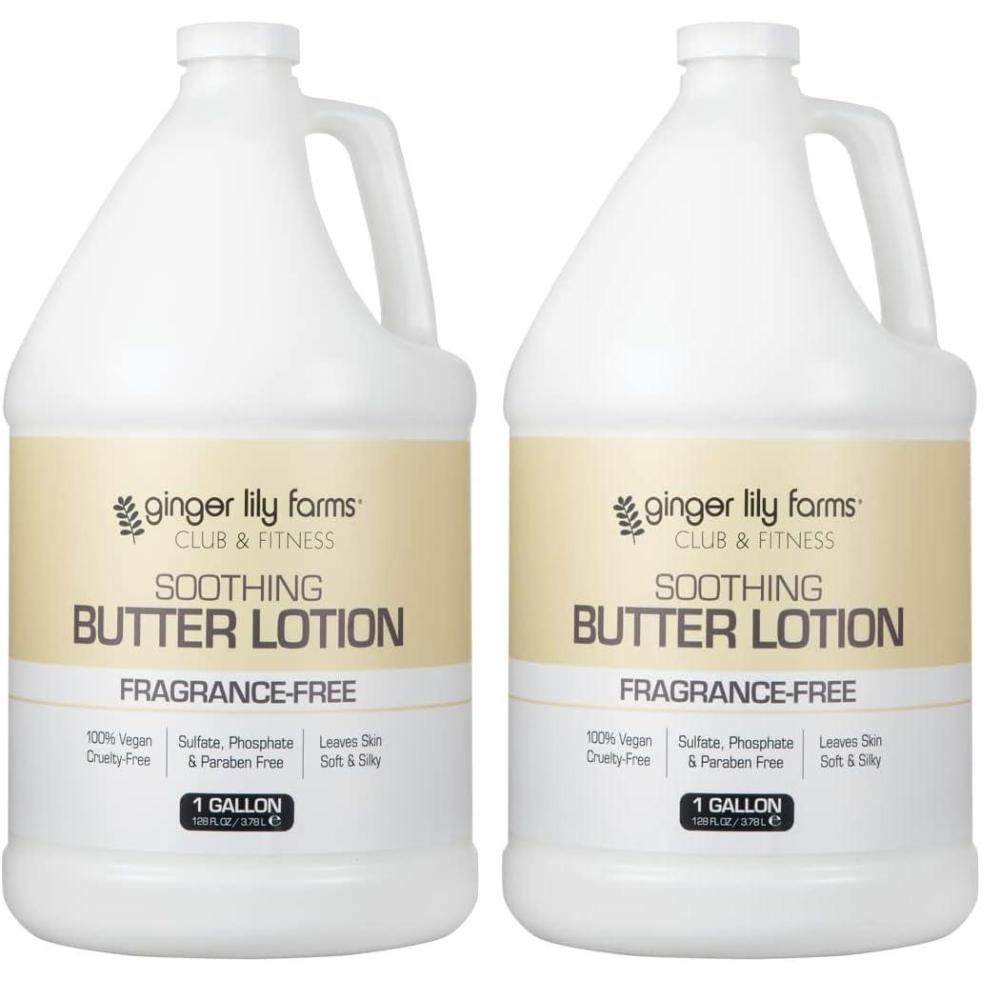 image:imageGinger Lily Farms Club amp Fitness Soothing Butter Lotion for Dry Skin 100 Vegan amp CrueltyFree Ocean Breeze Scent 1 Gallon 128 fl oz RefillUnscented