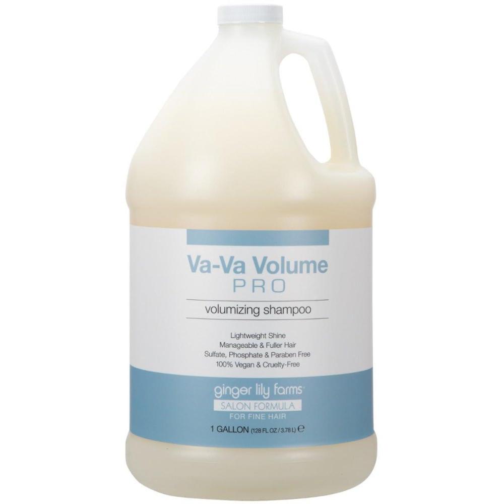 image:imageGinger Lily Farms Salon Formula VaVa Volume Pro Volumizing Shampoo for Fine Hair 100 Vegan amp CrueltyFree 1 Gallon 128 fl oz Refill