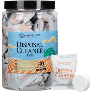 Ginger Lily Farms Botanicals Garbage Disposal Cleaner Tabs, Deep Cleaning Tablets for Sink Disposals, Removes Odor-Causing Residues, Citrus Scent, 40-Count