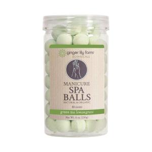 Ginger Lily Farms Botanicals Manicure Spa Balls Ocean, Manicure Soak Balls Replenishes Moisture, Softens and Conditions Skin, 8 Ounces, 80-Count(Green Tea Lemongrass)