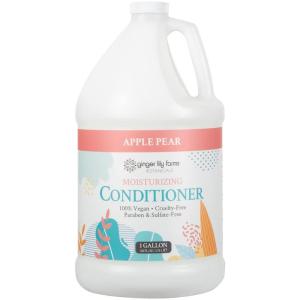 Ginger Lily Farms Botanicals Moisturizing Conditioner for Dry Hair, Island Tranquility, 100% Vegan & Cruelty-Free, Green Tea Lemongrass Scent, 1 Gallon Refill (Pack of 4)(Apple Pear)