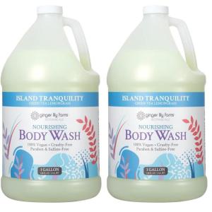 Ginger Lily Farms Botanicals Nourishing Body Wash, 100% Vegan & Cruelty-Free, Bath & Shower Gel for Men and Women, Lavender Chamomile Scent, 1 Gallon Refill (128 fl oz)(Island Tranquility)