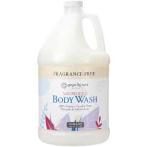 Ginger Lily Farms Botanicals Nourishing Body Wash, 100% Vegan & Cruelty-Free, Bath & Shower Gel for Men and Women, Lavender Chamomile Scent, 1 Gallon Refill (128 fl oz)(Fragrance Free)