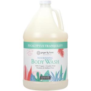 Ginger Lily Farms Botanicals Nourishing Body Wash, 100% Vegan & Cruelty-Free, Bath & Shower Gel for Men and Women, Lavender Chamomile Scent, 1 Gallon Refill (128 fl oz)(Eucalyptus Tranquility)