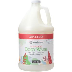 Ginger Lily Farms Botanicals Nourishing Body Wash, 100% Vegan & Cruelty-Free, Bath & Shower Gel for Men and Women, Lavender Chamomile Scent, 1 Gallon Refill (128 fl oz)(Apple Pear)