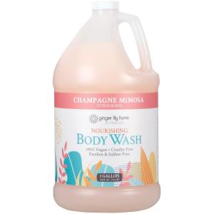 Ginger Lily Farms Botanicals Nourishing Body Wash, 100% Vegan & Cruelty-Free, Bath & Shower Gel for Men and Women, Lavender Chamomile Scent, 1 Gallon Refill (128 fl oz)(Champagne Mimosa)
