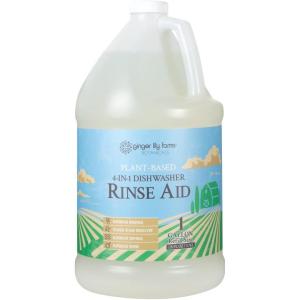 Ginger Lily Farms Botanicals Plant-Based 4-In-1 Dishwasher Rinse Aid, 100% Vegan & Cruelty-Free, Fragrance-Free, 1 Gallon (128 fl oz) Refill, 128.00 Fl Oz (Pack of 1)(Fragrance Free)