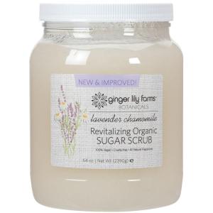 Ginger Lily Farms Botanicals Revitalizing Organic Sugar Scrub, All-Natural Skin Exfoliating Sugar Crystals, 100% Vegan & Cruelty-Free, Fragrance-Free, 64 oz.(Lavender Chamomile)