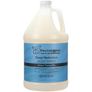 Ginger Lily Farms Botanicals Shea Indulgence Deep Hydration Body Wash, 100% Vegan & Cruelty-Free, Fragrance-Free, 1 Gallon (128 fl oz) Refill(Island Tranquility)