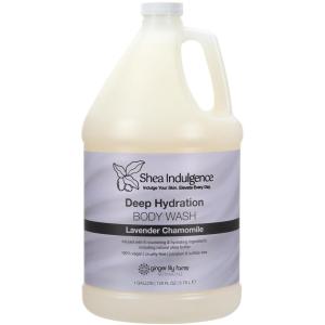 Ginger Lily Farms Botanicals Shea Indulgence Deep Hydration Body Wash, 100% Vegan & Cruelty-Free, Fragrance-Free, 1 Gallon (128 fl oz) Refill(Lavender Chamomile)