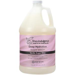 Ginger Lily Farms Botanicals Shea Indulgence Deep Hydration Body Wash, 100% Vegan & Cruelty-Free, Fragrance-Free, 1 Gallon (128 fl oz) Refill(Vanilla Sugar Bliss)