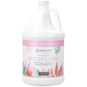 Ginger Lily Farms Botanicals Soothing Butter Lotion for Dry, Sensitive Skin, 100% Vegan & Cruelty-Free, Fragrance Free, 1 Gallon (128 fl oz) Refill (pack of 1)(Vanilla Sugar Bliss)