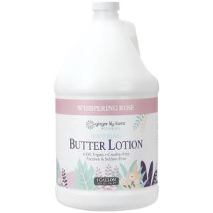 Ginger Lily Farms Botanicals Soothing Butter Lotion for Dry, Sensitive Skin, 100% Vegan & Cruelty-Free, Fragrance Free, 1 Gallon (128 fl oz) Refill (pack of 1)(Whispering Rose)