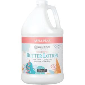 Ginger Lily Farms Botanicals Soothing Butter Lotion for Dry, Sensitive Skin, 100% Vegan & Cruelty-Free, Fragrance Free, 1 Gallon (128 fl oz) Refill (pack of 1)(Apple Pear)