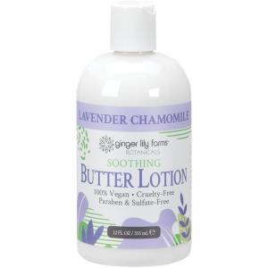 Ginger Lily Farms Botanicals Soothing Butter Lotion for Dry, Sensitive Skin, 100% Vegan & Cruelty-Free, Fragrance Free, 1 Gallon (128 fl oz) Refill (pack of 1)(Lavender Chamomile)