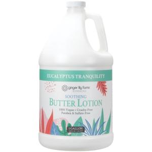 Ginger Lily Farms Botanicals Soothing Butter Lotion for Dry, Sensitive Skin, 100% Vegan & Cruelty-Free, Fragrance Free, 1 Gallon (128 fl oz) Refill (pack of 1)(Eucalyptus Tranquility)