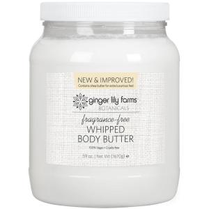 Ginger Lily Farms Botanicals Whipped Body Butter for Dry Skin, Ultra-Hydrating, 100% Vegan & Cruelty-Free, Lavender Chamomile, 59 Ounces(Fragrance Free)