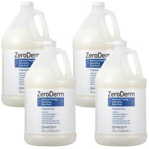 Ginger Lily Farms Botanicals ZeroDerm Advanced Therapy Nourishing Body Wash, 100% Vegan & Cruelty-Free, Fragrance Free, 1 Gallon Refill (Pack of 4)(128 Fl Oz (Pack of 4))