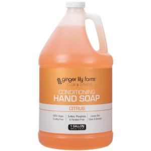 Ginger Lily Farms Club & Fitness Conditioning Liquid Hand Soap Refill, 100% Vegan & Cruelty-Free, Rain Water Scent, 1 Gallon (128 fl oz)(Citrus)