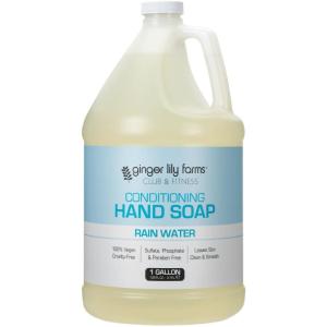 Ginger Lily Farms Club & Fitness Conditioning Liquid Hand Soap Refill, 100% Vegan & Cruelty-Free, Rain Water Scent, 1 Gallon (128 fl oz)(Rain Water)