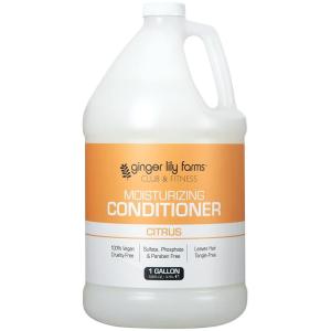 Ginger Lily Farms Club & Fitness Moisturizing Conditioner for Dry Hair, 100% Vegan & Cruelty-Free, Aloe Vera Scent, 1 Gallon (128 fl oz) Refill, white(Citrus)