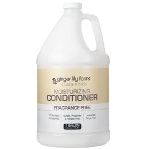 Ginger Lily Farms Club & Fitness Moisturizing Conditioner for Dry Hair, 100% Vegan & Cruelty-Free, Aloe Vera Scent, 1 Gallon (128 fl oz) Refill, white(Fragrance Free)
